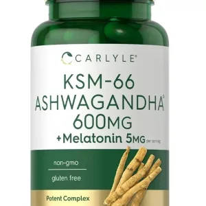 KSM-66 Ashwagandha 600mg with Melatonin 5mg - 70 Capsules
